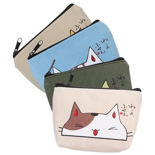 BESPORTBLE 4 Stück Kreative Geldbörse mit Cartoon Muster Praktischer Münzbeutel Strapazierfähigem für Schlüssel Lippenstift Kleine Gegenstände Strand Party Einkaufen Dates von BESPORTBLE