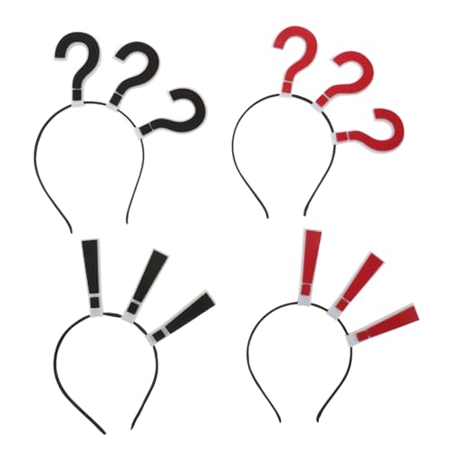BESPORTBLE 4 Stück Lustiges Teiliges Fragezeichen Stirnband Auffälliger Haarreif aus Stoff Bequeme Modisches Party Accessoire für Karneval Halloween und Alltag Vielseitig Einsetzbar von BESPORTBLE