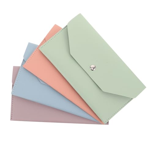 BESPORTBLE 4 Stück Minimalistisches Pu kartenetui mit Cash Organizer für Damen und Herren Langlebige Geldbörse mit Fächern für Bargeld Karten und Münzen Vielseitig für Business und Freizeit von BESPORTBLE