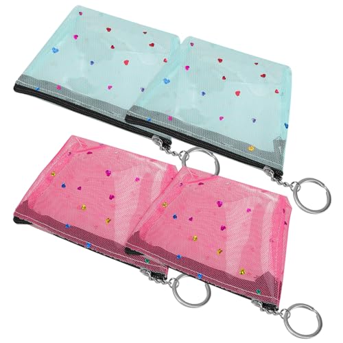 BESPORTBLE 4stücke Klare Geldbörse Mit Reißverschluss Kleine Brieftasche Für Frauen Durchsichtige Geldbörse Reißverschluss-geldbörse Damen-Clutch Kleine Clutch Geldhalter von BESPORTBLE