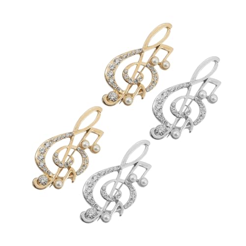 BESPORTBLE 4stücke Anstecknadel Mit Musiknote Brosche Mit Strasssteinen Dekorative Brosche Für Anzüge Pullover Jacken Kleider Schals Musikschmuck Für Hochzeit Und Party von BESPORTBLE