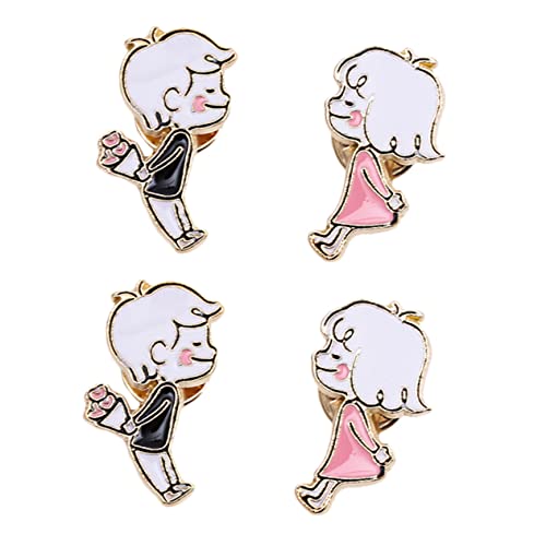 BESPORTBLE 4 Stück Paar Brosche Cartoon Brosche Cartoon Anstecker Brosche Für Jungen Und Mädchen Brosche Taschen Anstecker Kleidungs Anstecker Form Brosche Dekorative Brosche von BESPORTBLE