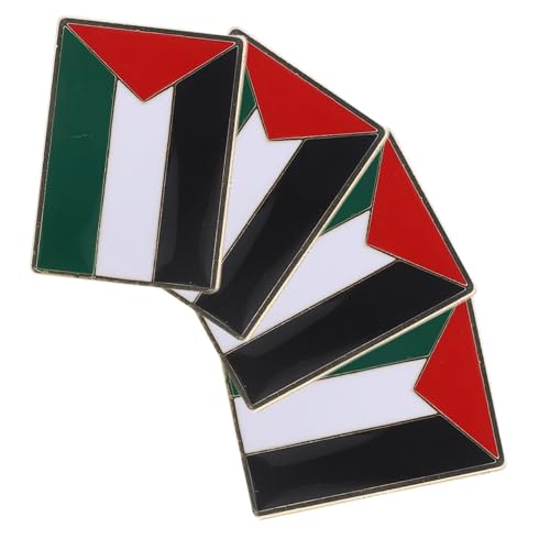 BESPORTBLE 4stücke Metall Palästina-flagge Anstecknadel Quadratische Brosche Mit Nationalflagge Dekorativ Für Anzug Rucksack Und Kleidung von BESPORTBLE