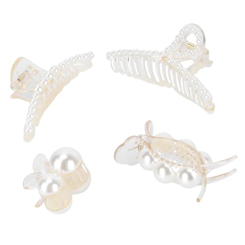 BESPORTBLE 4 Stück Perlen-Seiten clip Styling Clips Pearl Bobby Pins Seitenhaarklammern haarschmuck Frau Kopfbedeckung Perlenclip aus Acryl Haarspangen aus Acryl Frau Haarnadel von BESPORTBLE