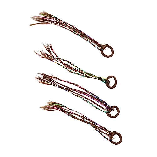 BESPORTBLE 4stücke Perücke Mit Zöpfen Für Junge Mädchen Bunte Zöpfe Haarschmuck Kinderkopfschmuck Perückenzöpfe Bunter Kopfschmuck Zöpfe Perückenzöpfe Kinderhaar Dekorationen von BESPORTBLE
