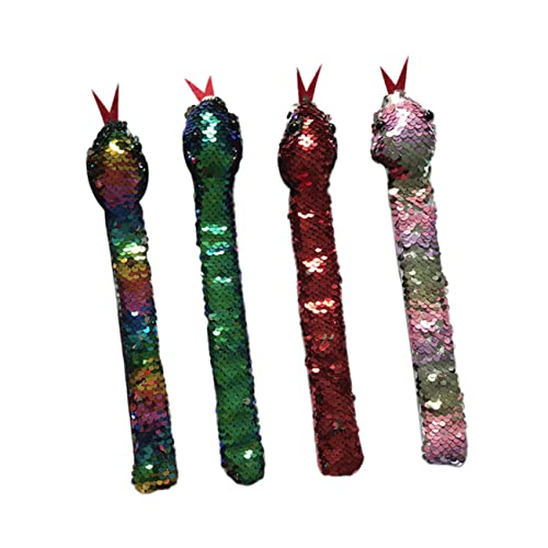 BESPORTBLE 4stücke Slap-armbänder Für Junge Mädchen Schlangen-slap-armband Mit Pailletten Langlebig Und Angenehm Zu Tragen von BESPORTBLE
