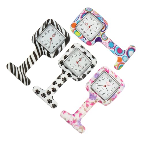 BESPORTBLE 4stücke Silikon Krankenschwester Taschenuhr Hängende Uhr Tragbare Quarzuhr Für Pflegepersonal von BESPORTBLE
