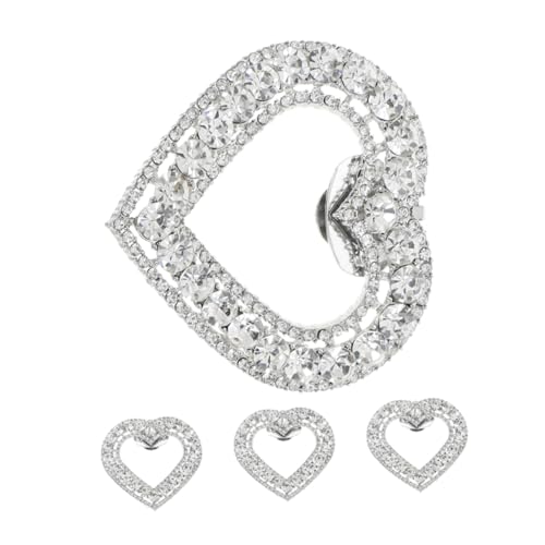 BESPORTBLE 4stücke Schuhclips Mit Strasssteinen Herzförmig Abnehmbar Für Damen Hochzeit Party Kleid Zubehör Charms Schuhdekorationsclips Schuhaccessoire-anhänger von BESPORTBLE