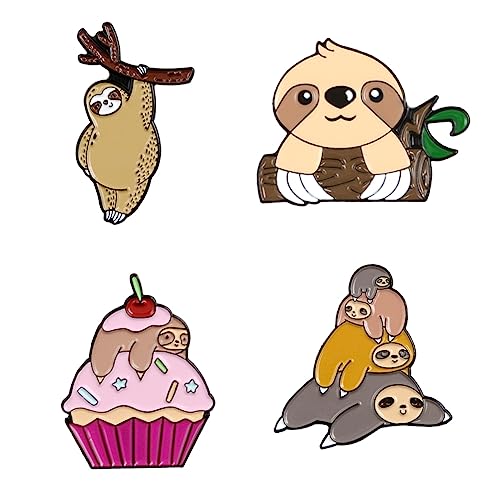 BESPORTBLE 4stücke Kreative Cartoon Faultier Brosche Mit Tropfendem Öl Zarte Tierform Schmuck Verarbeitet Passend Für Anzug-accessoires Und Freizeitkleidung von BESPORTBLE