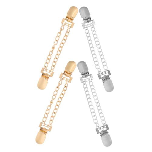 BESPORTBLE 4 Stück Teiliges Damen Cardigan Clips mit Eleganten Metallketten Verstellbare Taillen broschen für Pullover Kleider und Strickjacken Formschmeichelnd Vielseitig Einsetzbar von BESPORTBLE