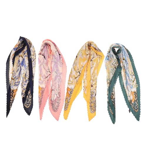 BESPORTBLE 4 Stück Teiliges Damen Seidenschal Rhombus Halstuch Vielseitig Tragbar Modisches Accessoire für Frauen für Frühling Sommer Herbst Erhältlich Zufällige Farbe von BESPORTBLE