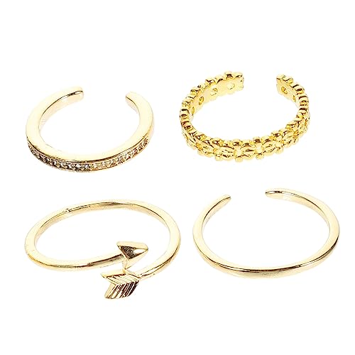 BESPORTBLE 4 Stück Teiliges Damenringe Metall mit Zirkonia Verstellbare Offene Ringe für Frauen Fingerringe für Partys Besondere Anlässe BESPORTBLE 4 Stück Teiliges Damenringe Metall mit Zirkonia Verstellbare Offene Ringe für Frauen Fingerringe für Partys Besondere Anlässe von BESPORTBLE