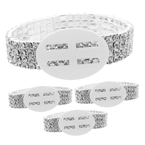 BESPORTBLE 4 Stück Teiliges Elastisches Strass-armband Funkelnde Brautjungfern Armbänder Vielseitig für Hochzeit Abschlussball Jubiläum und Party Leicht Tragbar und Kompakt von BESPORTBLE