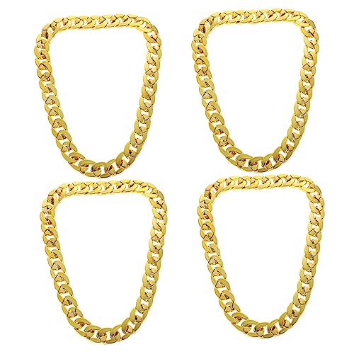 BESPORTBLE 4stücke Glänzende Hip-hop Halskette Kette Junge Übertreiben Schmuck Kunstgold Anhänger von BESPORTBLE