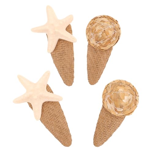 BESPORTBLE 4stücke Muschelclip Für Mädchen Und Damen Muschelhaarspangen-set Mit Haarschmuck Für Meerjungfrauen-kostüm Strandhochzeit-zubehör Meer-frisuren-accessoires von BESPORTBLE