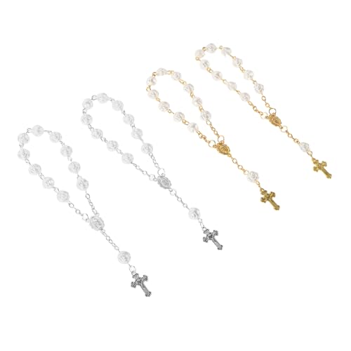 BESPORTBLE 4 Stück Teiliges Mini Rosenkranz Armband für Junge Mädchen Weiche Perlen Handgefertigtes Kommunion und Taufgeschenk Christliches Erinnerungsstück für Mädchen Hochzeits und von BESPORTBLE