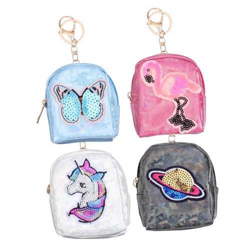 BESPORTBLE 4stücke Mädchen Münzbeutel Aus Pu-Material Mit Schlüsselring Für Kleingeld Und Schlüssel Kleiner Geldbeutel Für Mädchen Mit Attraktivem Design von BESPORTBLE