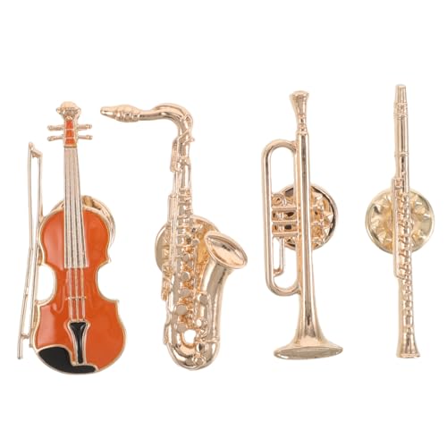 BESPORTBLE 4stücke Saxophonbrosche Anstecknadel Aus Metall Mit Musikinstrumenten-design Vintage-form Für Jacken Hüte Rucksäcke Geeignet Für Musikliebhaber Und Besondere Anlässe von BESPORTBLE