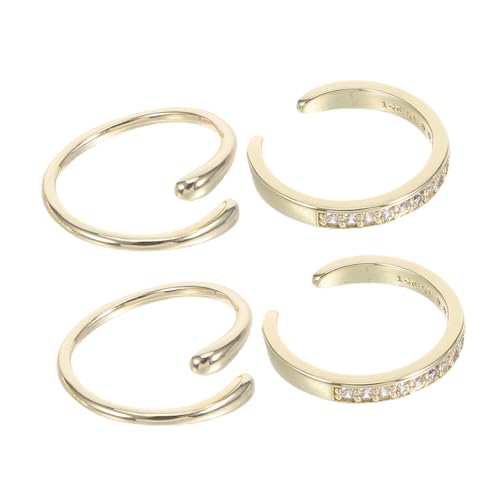 BESPORTBLE 4 Stück Teiliges Set Verstellbare Offene Zehenringe mit Funkelnden Strasssteinen für Damen Leichtes Hautfreundliches Fußschmuck-accessoire für Sommer und Strandurlaub Langlebig und von BESPORTBLE