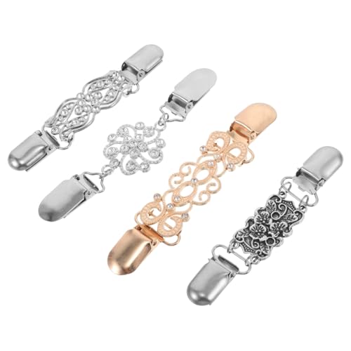 BESPORTBLE 4 Stück Teiliges Strickjacken-clips Langlebiger Legierung mit Funkelnden Strasssteinen Sicherer Verschluss für Schals Cardigans und Kleider Antiexposure Design für Damen von BESPORTBLE