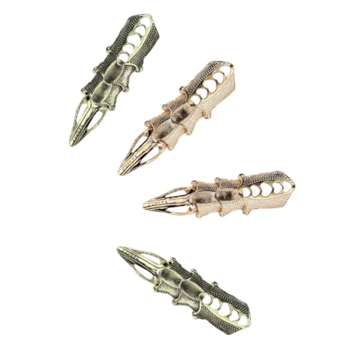 BESPORTBLE 4 Stück Teiliges Verstellbare Kreative Metall Knöchel Ringe in Gold und Antikbronze Dekorative Biegsame Alloy Fingerringe für Festival und Partyschmuck von BESPORTBLE
