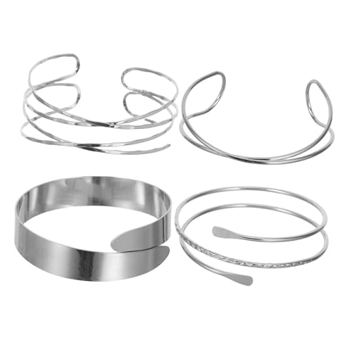 BESPORTBLE 4stücke Verstellbares Gliederarmband Aus Offenes Armband Für Damen Und Herren Statement-armband Mit Modernem Geometrischem Design Armmanschette Für Unterschiedliche von BESPORTBLE