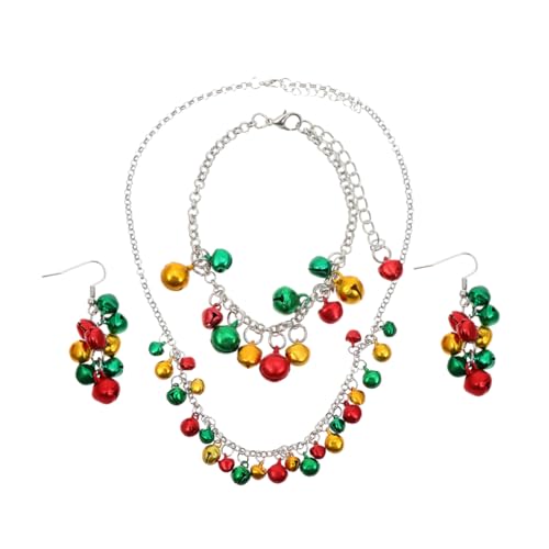 BESPORTBLE 4 Stück Teiliges Weihnachts Schmuckset mit Farbigen Glocken Halskette Armband und Ohrringen Festlich Gestaltet für Weihnachten Party und Alltag Modisches Xmas Accessoire für Damen BESPORTBLE 4 Stück Teiliges Weihnachts Schmuckset mit Farbigen Glocken Halskette Armband und Ohrringen Festlich Gestaltet für Weihnachten Party und Alltag Modisches Xmas Accessoire für Damen von BESPORTBLE