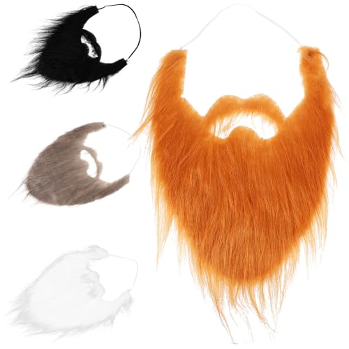 BESPORTBLE 4 Stück Teiliges Weihnachtsmann Bartset Künstliche für Cosplay Kostümpartys und Aufführungen Brauner Grauer Schwarzer und Weißer Perfektes Zubehör für Weihnachtsfeiern von BESPORTBLE