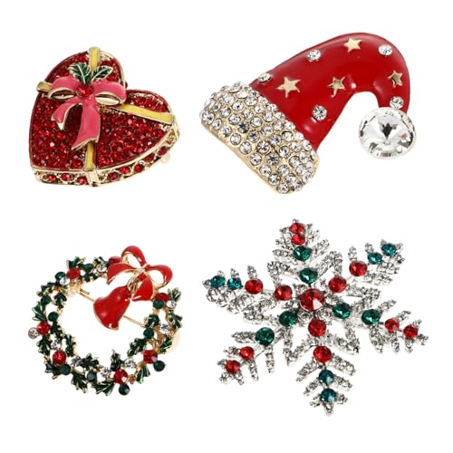 BESPORTBLE 4 Stück Teiliges Xmas Broschen mit Funkelnden Strasssteinen Festliche Anstecknadeln in Schneeflocken Herz und Weihnachtsmützen Design Langlebig und Vielseitig für und Geschenkideen BESPORTBLE 4 Stück Teiliges Xmas Broschen mit Funkelnden Strasssteinen Festliche Anstecknadeln in Schneeflocken Herz und Weihnachtsmützen Design Langlebig und Vielseitig für und Geschenkideen von BESPORTBLE