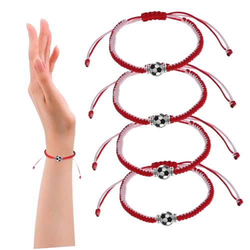 BESPORTBLE 4 Stück Verstellbare Geflochtene Fußballarmbänder Stoff für Jungen Männer Frauen Langlebige Sportarmbänder mit Einzigartigem Design und Vielseitigem Tragekomfort von BESPORTBLE