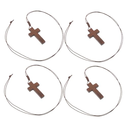 BESPORTBLE 4 Stück Verstellbarer Cord Anhänger mit Kreuz Design für Herren Damen Ostern Retro Schmuck und Fahrzeugdekoration von BESPORTBLE