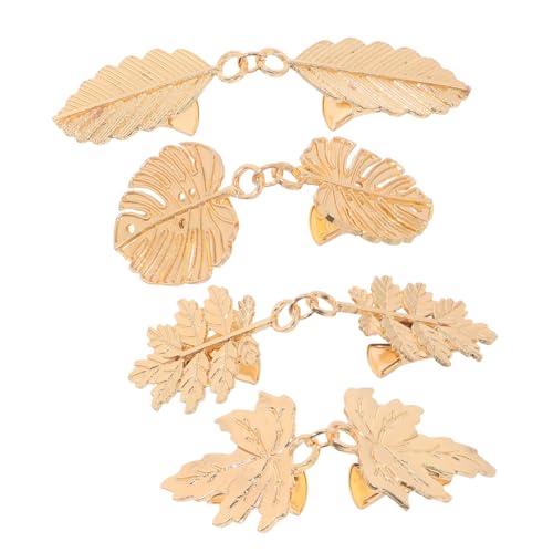 BESPORTBLE 4 Stück Vintage Cardigan Clips aus Robustem Zinklegierung Blattförmige Strickjackenhalter Schnellverschluss für Damen Büro Party Alltagsschmuck von BESPORTBLE
