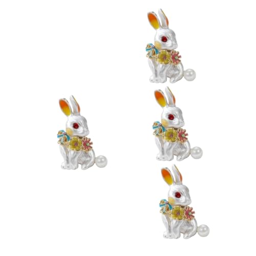 BESPORTBLE 4 Stück Vintage Kaninchen Brosche für Damen Dekorative Häschen Anstecknadel Kreatives Accessoire für Kleidung Taschen für Festivals Besondere Anlässe Einfach zu Sicher zu von BESPORTBLE