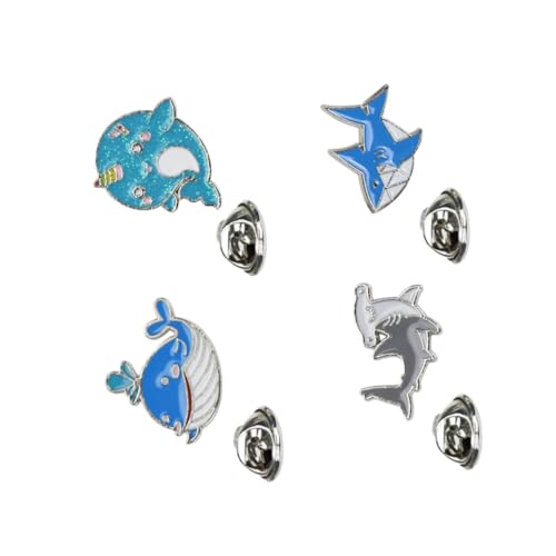 BESPORTBLE 4 Stücke Cartoon Animal Broschen Kreative Wal Anstecknadeln für Bezaubernde Meereslebewesen Schmuckstücke von BESPORTBLE