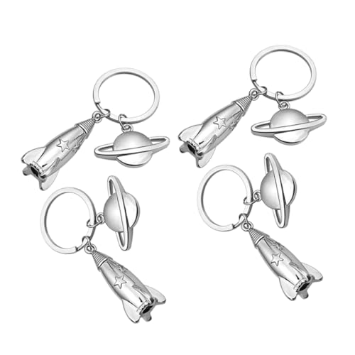 BESPORTBLE 4stücke Klassischer Schlüsselanhänger Mit Raketenmotiven Aus Stabiler Zinklegierung Vielseitig Einsetzbar Für Taschen Und Koffer Modisches Accessoire Für Jeden Anlass von BESPORTBLE
