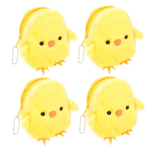 BESPORTBLE 4stücke Kawaii Kleine Gelbe Huhn Münzbeutel Lustige Plüsch Ostern Küken Geldbörse Für Münzen Schlüssel Und Kosmetik Kreatives Design von BESPORTBLE