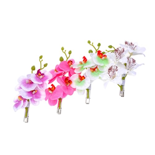 BESPORTBLE 4 Stücke Künstliche Phalaenopsis Haarclips Tuch Blumen Orchidee Haarnadeln von BESPORTBLE