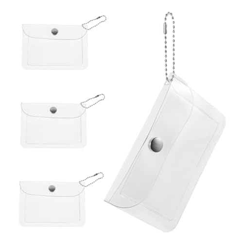 BESPORTBLE 4stücke Transparente Aufbewahrungstasche Durchsichtiger Geldbeutel Geldbörse Für Damen Kosmetiktasche Für Mädchen Tragbare Münzaufbewahrungstasche Mini-notizbuchschutz Leicht Und k von BESPORTBLE