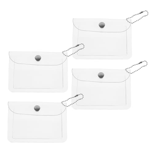 BESPORTBLE 4 Teiliges Multifunktionales Aufbewahrungsetui Münzkartentasche Mini Make Up Organizer Tragbare Aufbewahrungstasche Durchsichtige Reisetasche Münzgeldbörse Orangefarbene von BESPORTBLE
