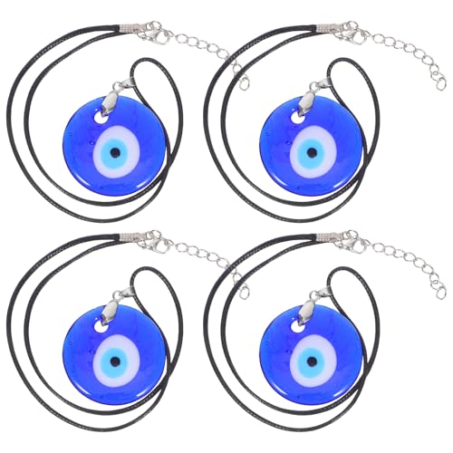 BESPORTBLE 4-teilige zierliche Halskette mit bösem Blick: Ästhetische Halskette mit blauem Augenanhänger für Damen und Herren – Glücksbringer-Schmuck für den Alltag von BESPORTBLE