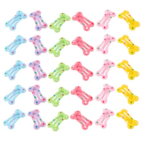 BESPORTBLE 40 Stück Haarklammern für Kleinkinder Mädchen Bunte Mini Haarspangen mit Knochenform und Punkten Sichere und Leichte Haarclips für Alltag Party Junge Mädchen und Kleinkindfransen von BESPORTBLE