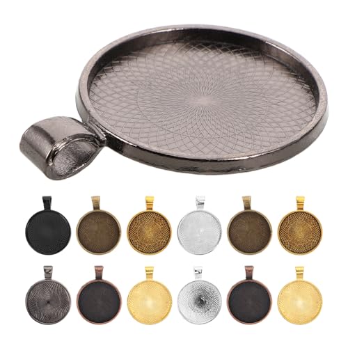 BESPORTBLE 40 Stück Runde Anhängerschalen Mit Lünette Rohling Aus Metall Für Die Herstellung Von DIY Schmuck – Anhängerschalen Zum Basteln Von Halsketten Und Armbändern von BESPORTBLE