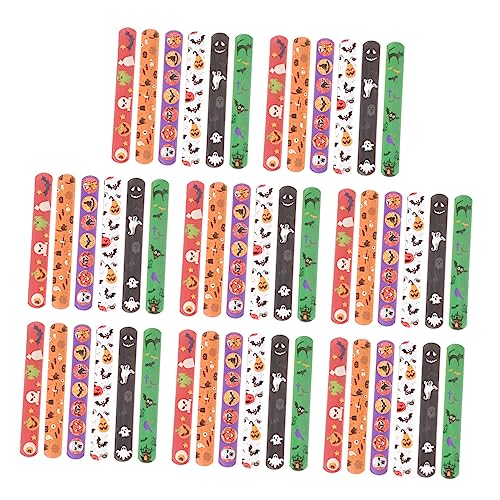 BESPORTBLE 48 Stück Teiliges Halloween Slap Armband für Leichte Glatte Schnapparmbänder mit Design Komfortabel Sicher für Mädchen Partygeschenke und Kostümzubehör von BESPORTBLE