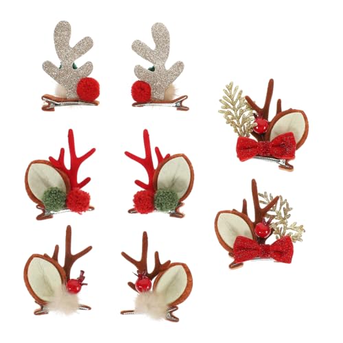 BESPORTBLE 4Paare Weihnachts Rentier Haarspangen Niedliche Geweih Haaraccessoires für Festliche Anlässe für Weihnachtsfeiern und Kreative Frisuren Sicher und Rutschfest von BESPORTBLE
