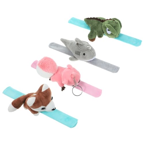 BESPORTBLE 4Stücke Plüsch Tier Slap Armbänder Cartoon Design Weiche Stofftier Armbänder Für Für Partys Und Besondere Anlässe von BESPORTBLE