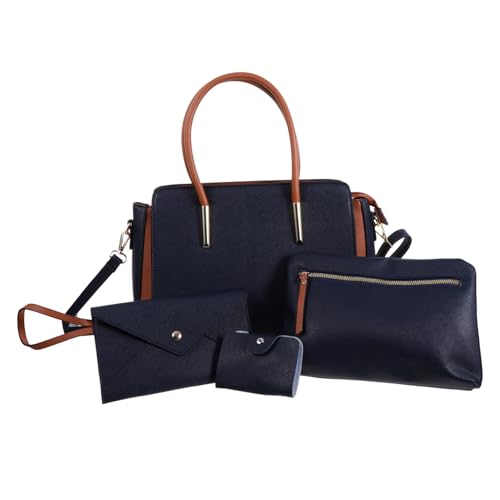 BESPORTBLE 4Stücke Stylische PU Umhängetasche für Damen Wasserdichte Strapazierfähige Schultertasche im Frischen Design für Shopping Freizeit Pendeln mit Robustem von BESPORTBLE