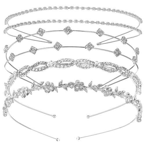 BESPORTBLE 4stücke Strass Stirnband Für Frauen Hochzeit Kopfschmuck Metall Haarband Mit Kristallen Glitzer Stirnband Zur Trauung Brautkopfbedeckung Accessoires Für Frisuren von BESPORTBLE