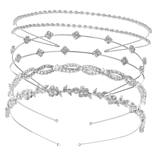 BESPORTBLE 4stücke Strass Stirnband Für Frauen Hochzeit Kopfbedeckung Metall Glitzer Haarband Brautkopfschmuck Zubehör Schmuck Für Hochzeit von BESPORTBLE