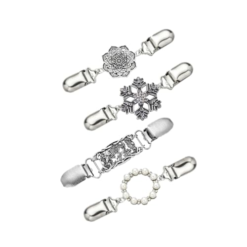 BESPORTBLE 4stücke Legierung Pullover Verschluss Strickjacke Schal Clip Hemd Clip Kleidung Für Frauen Retro Design von BESPORTBLE