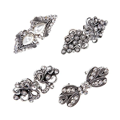 BESPORTBLE 4Stücke Vintage Brosche Clips für Pullover Schals Robuste Clips mit Strasssteinen für Cardigans Jacken Kleider Verschlüsse BESPORTBLE 4Stücke Vintage Brosche Clips für Pullover Schals Robuste Clips mit Strasssteinen für Cardigans Jacken Kleider Verschlüsse von BESPORTBLE